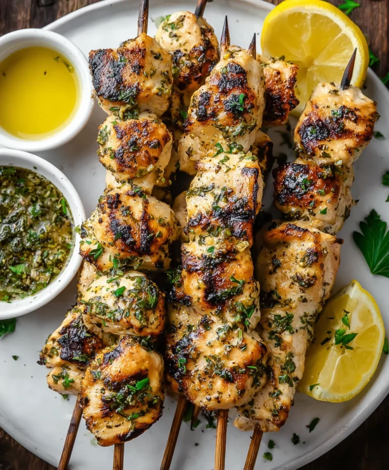 Lemon Herb Chicken Skewers- Easy & Flavorful Grilling