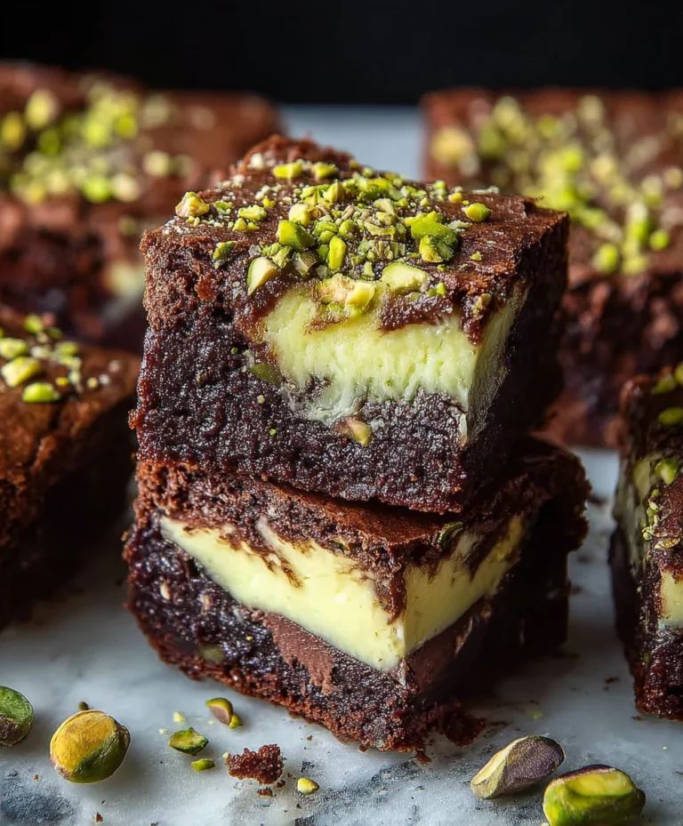 Pistachio Cheesecake Brownies-Rich Decadent Dessert