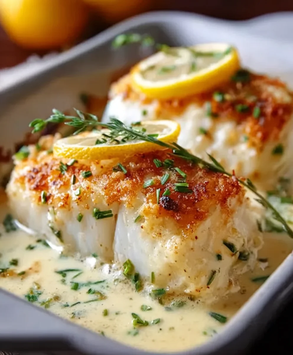 Easy Baked Cod Coconut Lemon Cream Sauce Recipe