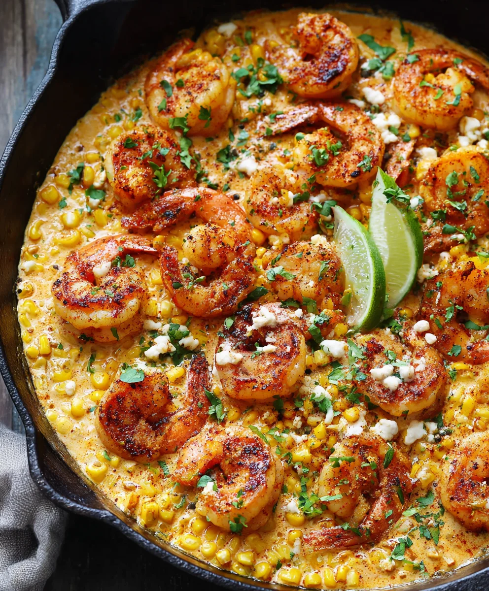 One-Pan Shrimp and Creamed Corn Recipe