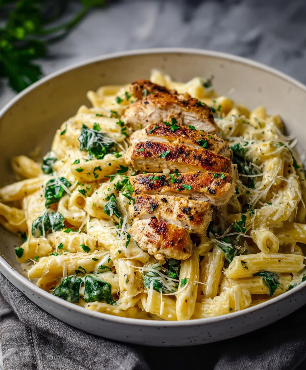 Healthy Garlic Parmesan Chicken Pasta Dinner