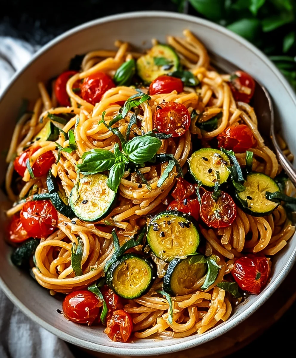 Healthy Tomato Zucchini Pasta Recipe - Quick & Easy