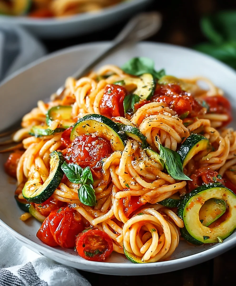 Healthy Tomato Zucchini Pasta Recipe - Quick & Easy