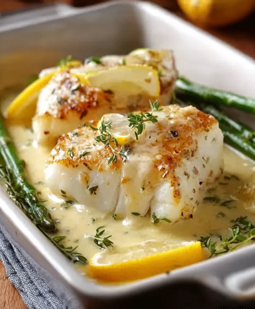 Easy Baked Cod Coconut Lemon Cream Sauce Recipe