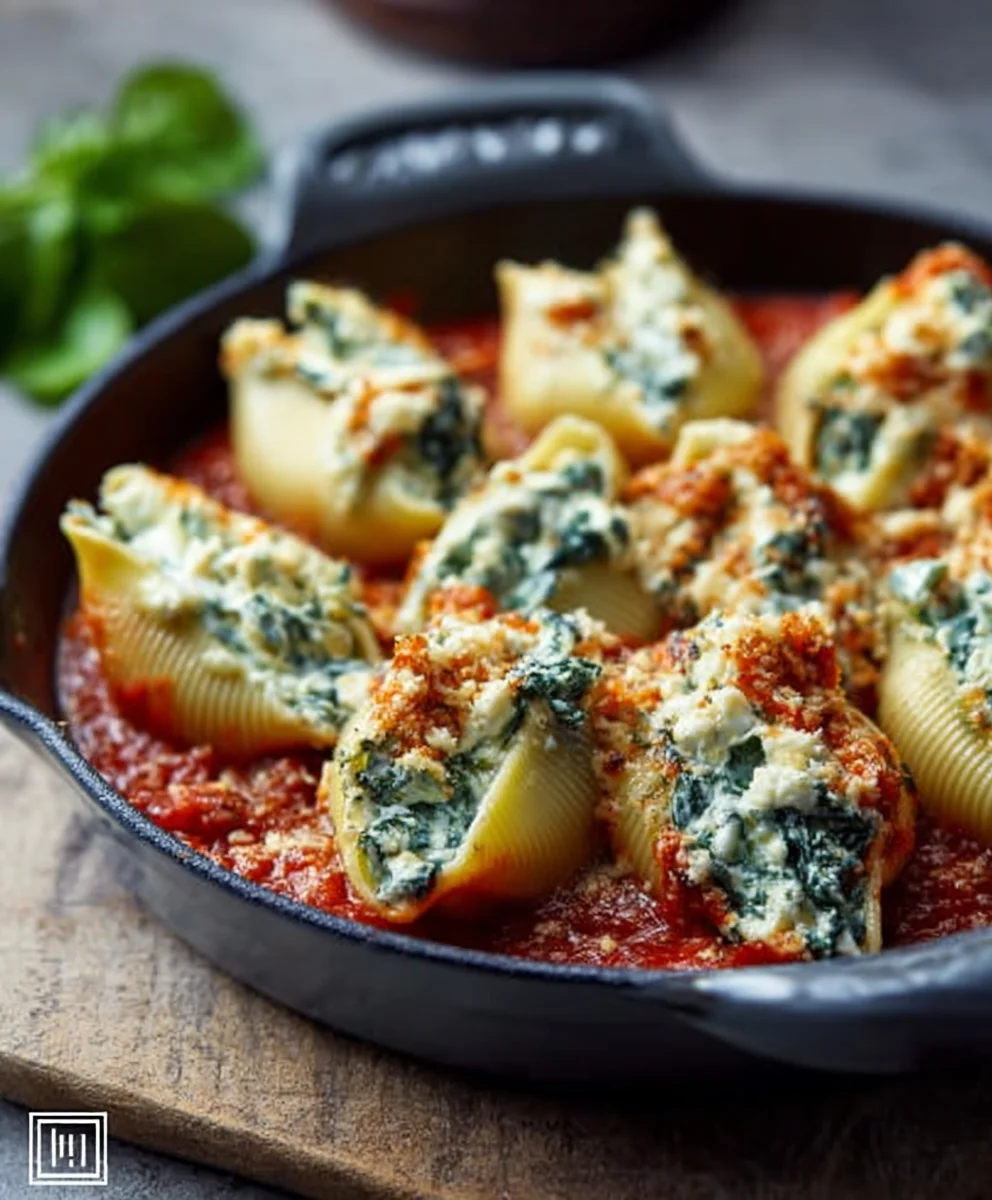 Easy Spinach Ricotta Stuffed Shells Recipe