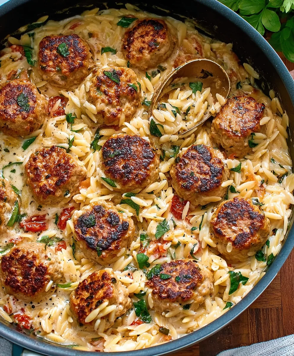 Marry Me Chicken Meatball Orzo Recipe-Creamy & Delicious