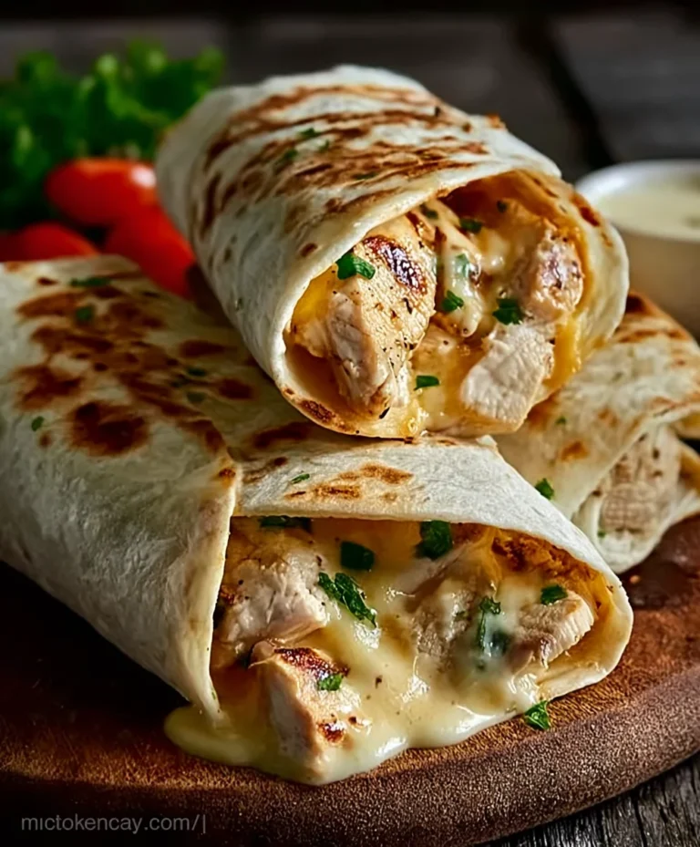 Easy Cheesy Chicken Garlic Wraps Recipe