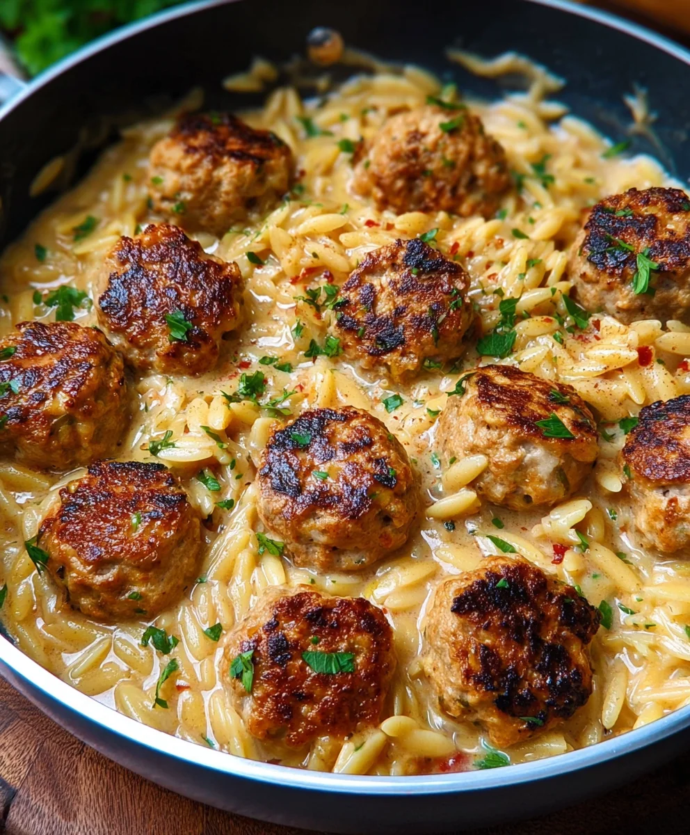 Marry Me Chicken Meatball Orzo Recipe-Creamy & Delicious