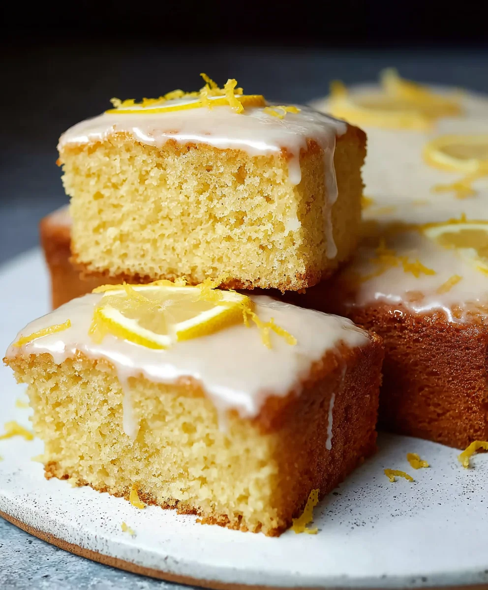 Easy Lemon Drizzle Traybake Cake - Quick & Delicious