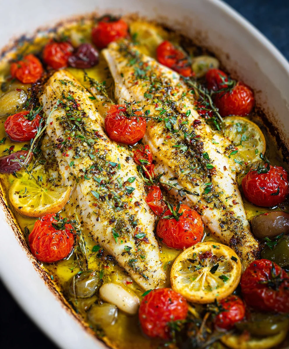Easy Mediterranean Baked Fish - Quick Healthy Dinner