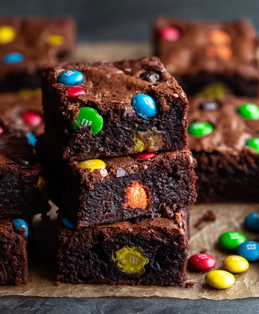 Easy Chocolate M&M Brownies-Quick & Delicious Treat