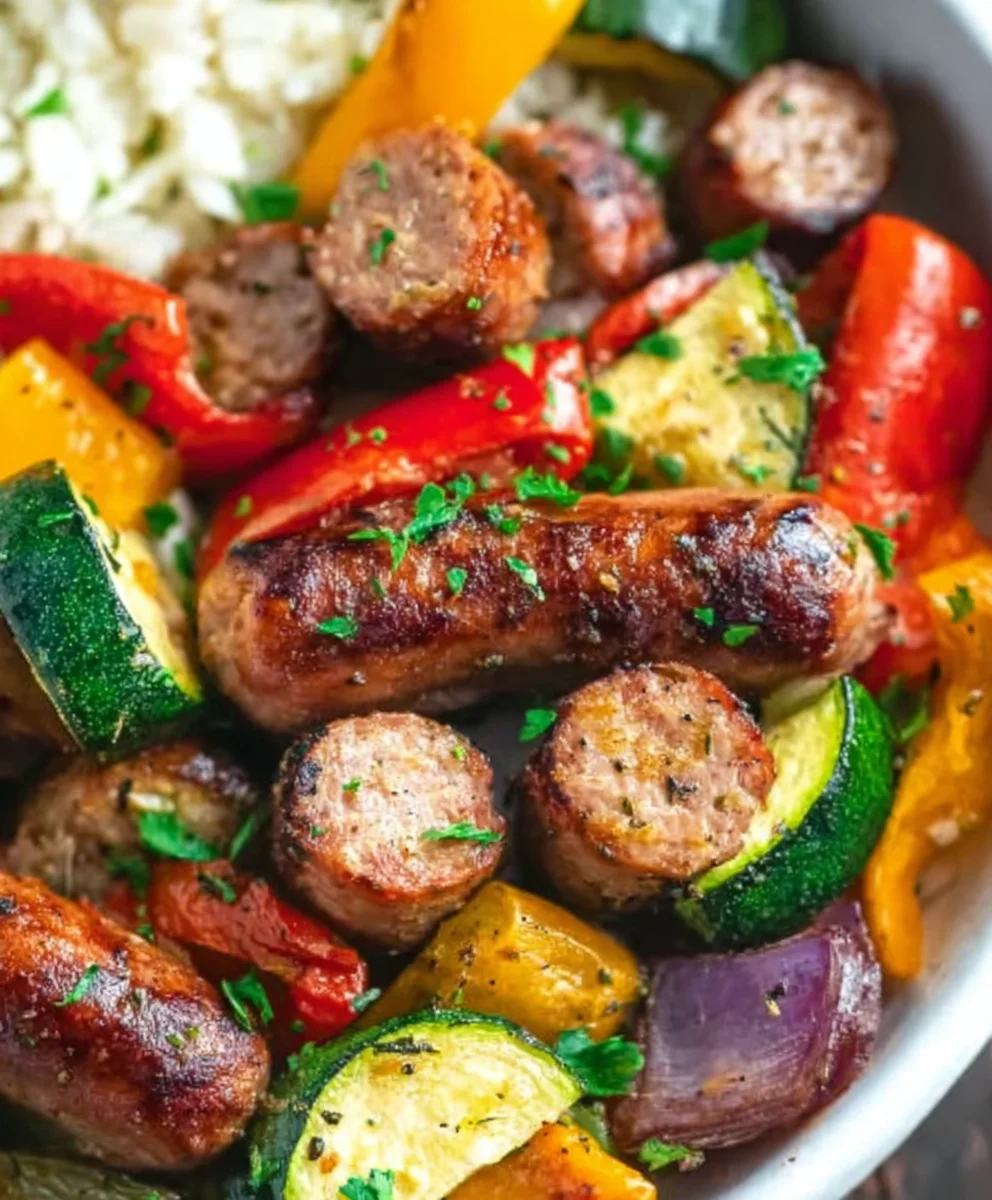 Quick Air Fryer Chicken Sausage Veggies Recipe
