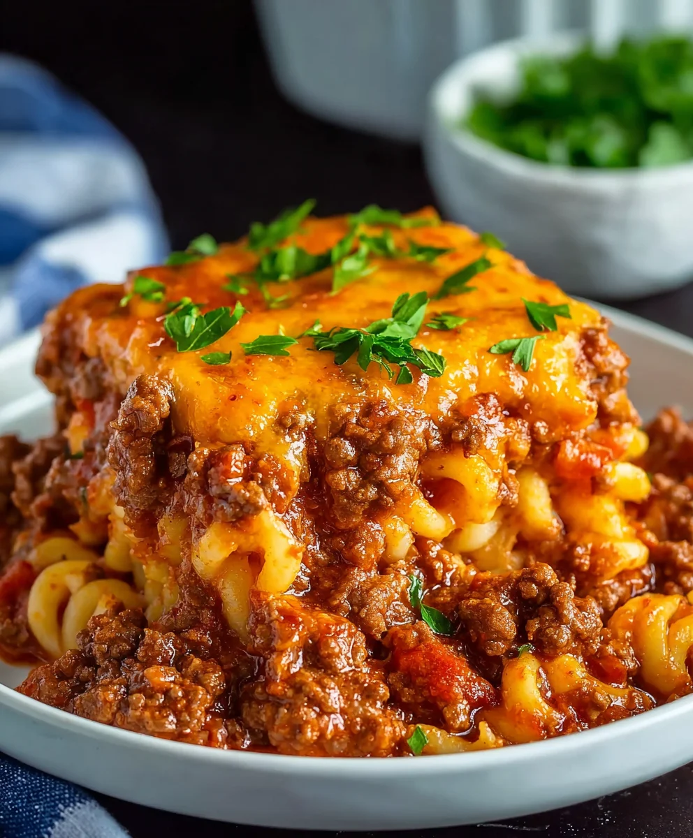 Easy Beef Sloppy Joe Casserole-Quick Weeknight Meal