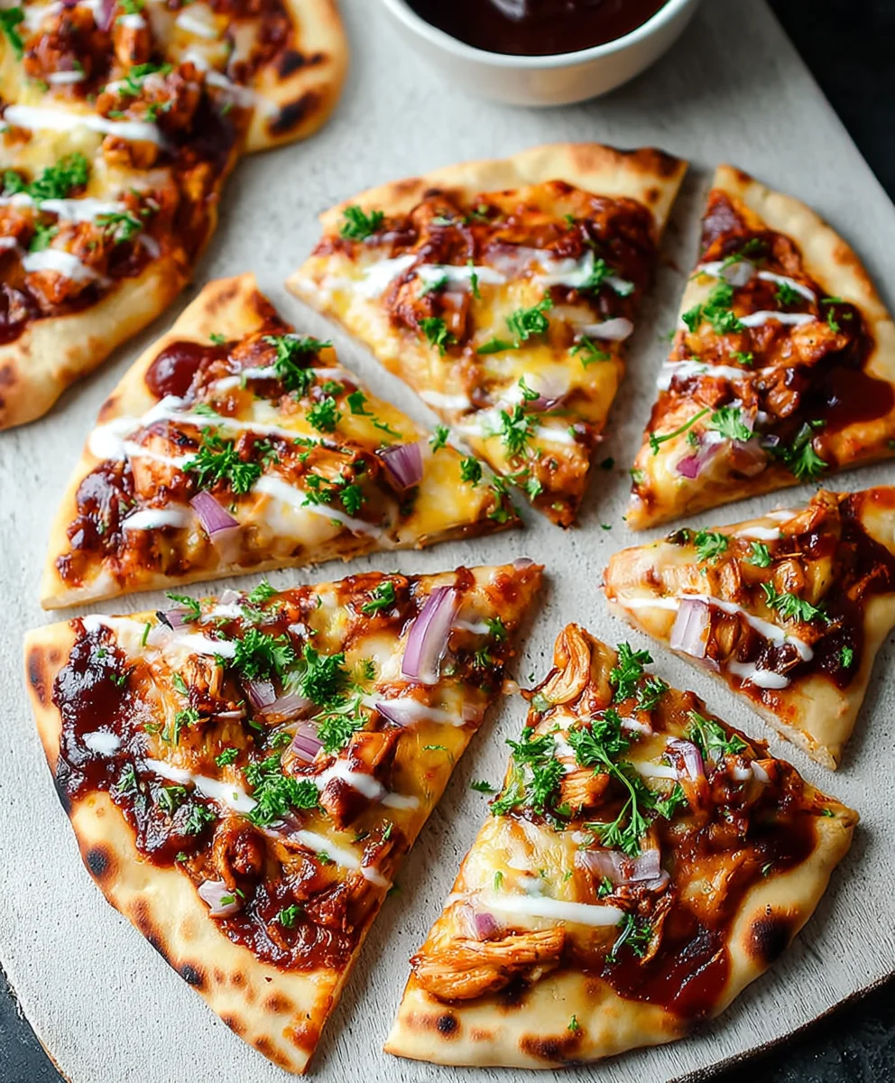 Easy BBQ Chicken Naan Pizza Recipe - Quick & Delicious
