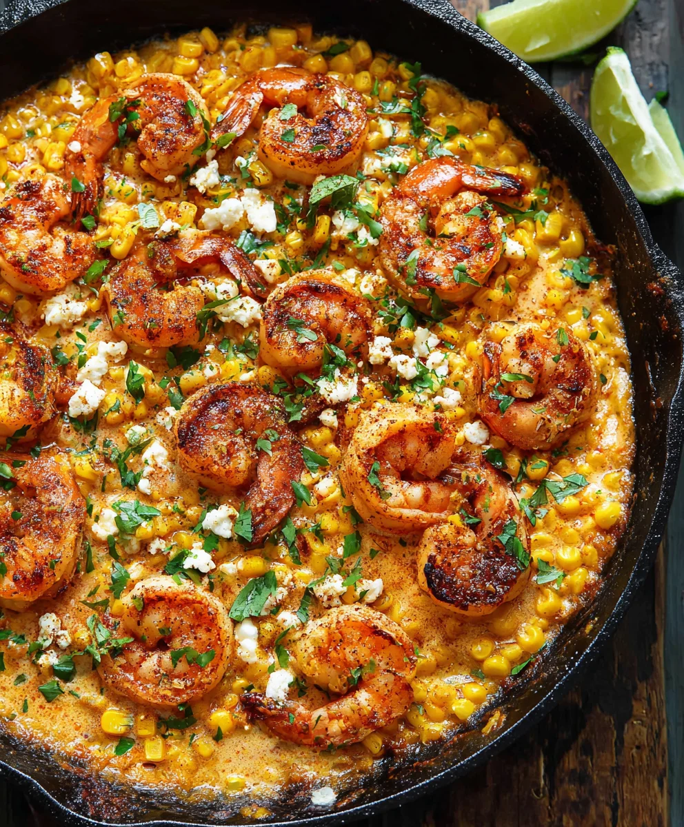 One-Pan Shrimp and Creamed Corn Recipe