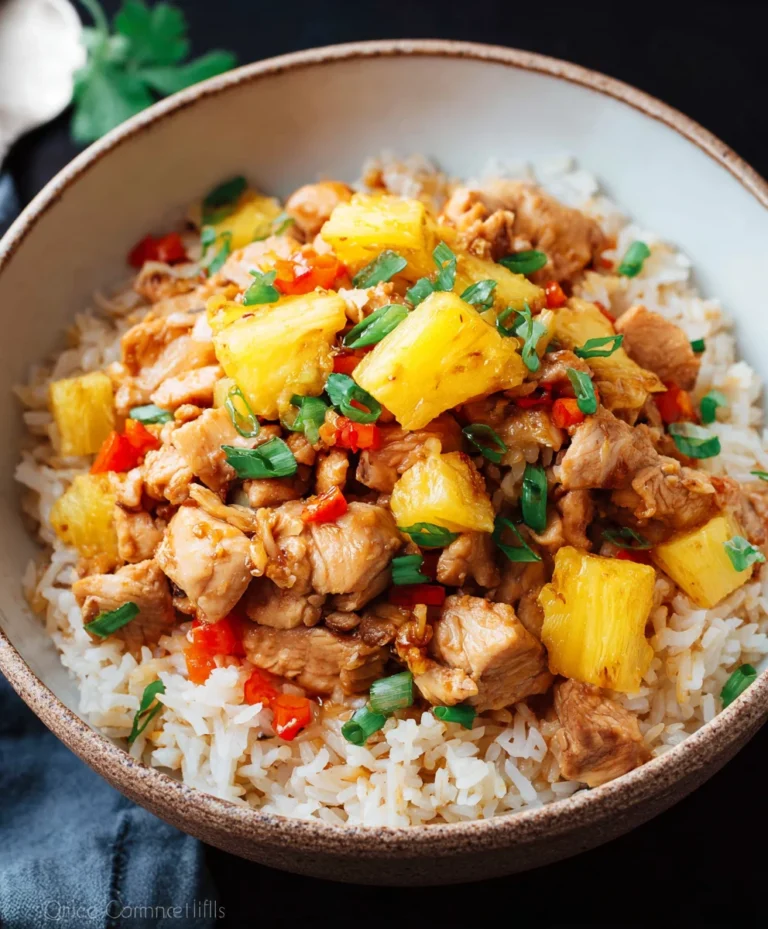 Sweet Pineapple Chicken Rice-Easy Weeknight Dinner