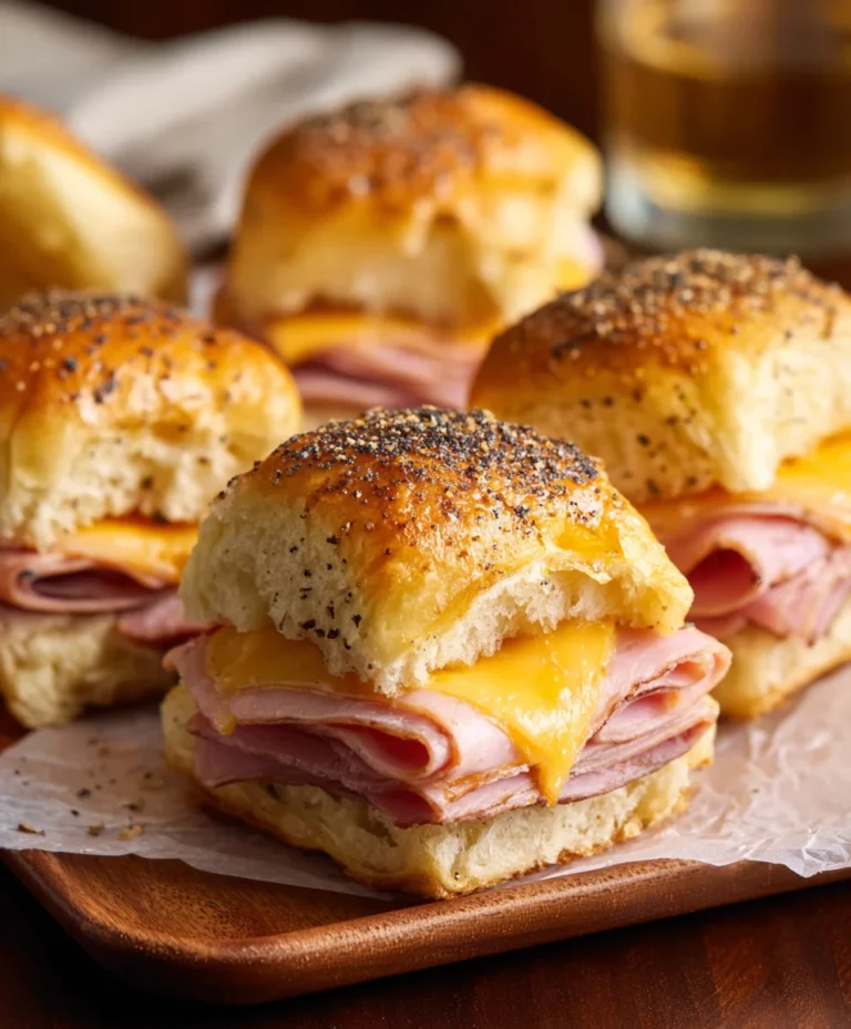Baked Beef Beef Ham Cheese Sliders – Easy Party Appetizer