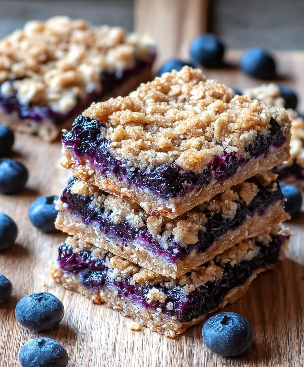 Healthy Blueberry Oatmeal Crum extractble Bars - Easy & Delicious