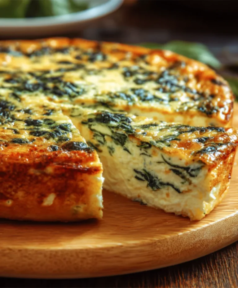 Spinach Cottage Cheese Crustless Quiche – Easy & Delicious