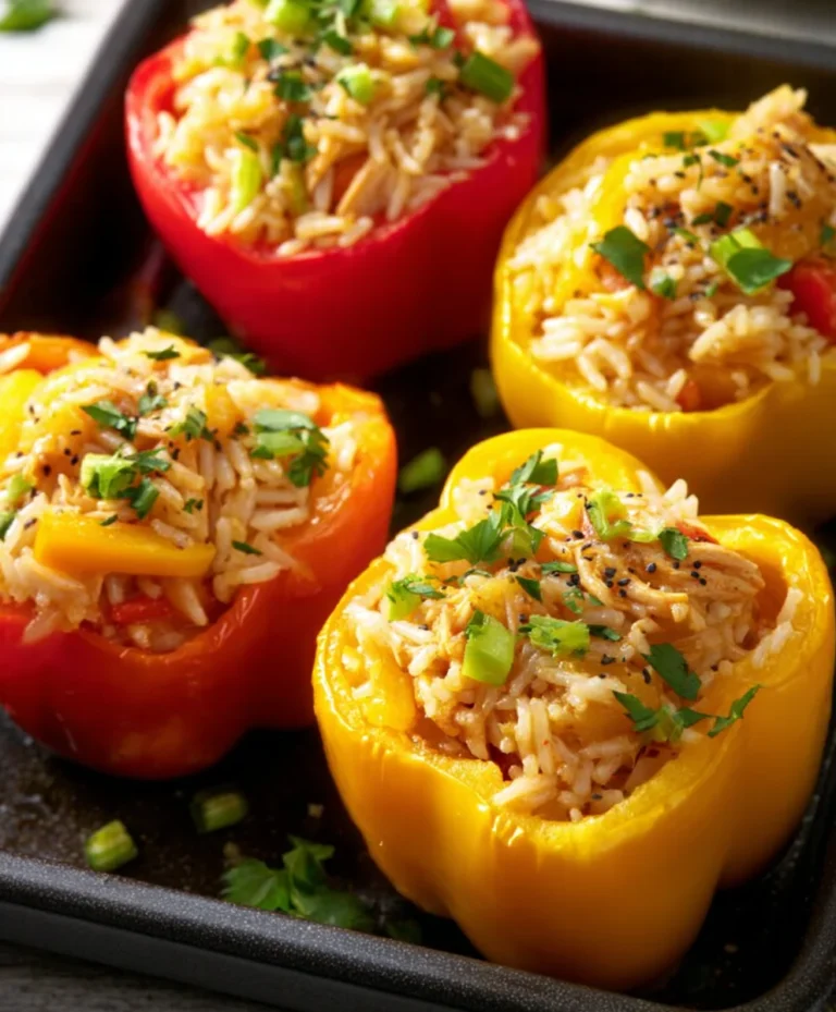 Teriyaki Pineapple Chicken Stuffed Peppers Recipe