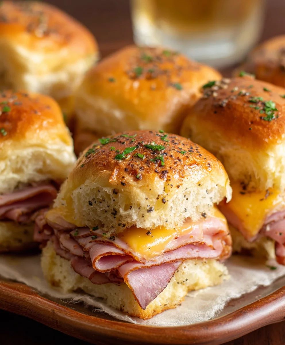 Baked Beef Beef Ham Cheese Sliders - Easy Party Appetizer