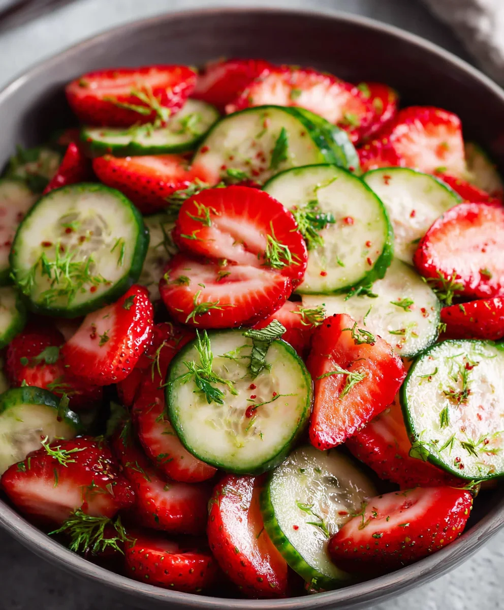 Refreshing Cucumber Strawberry Salad - Easy Summer Recipe