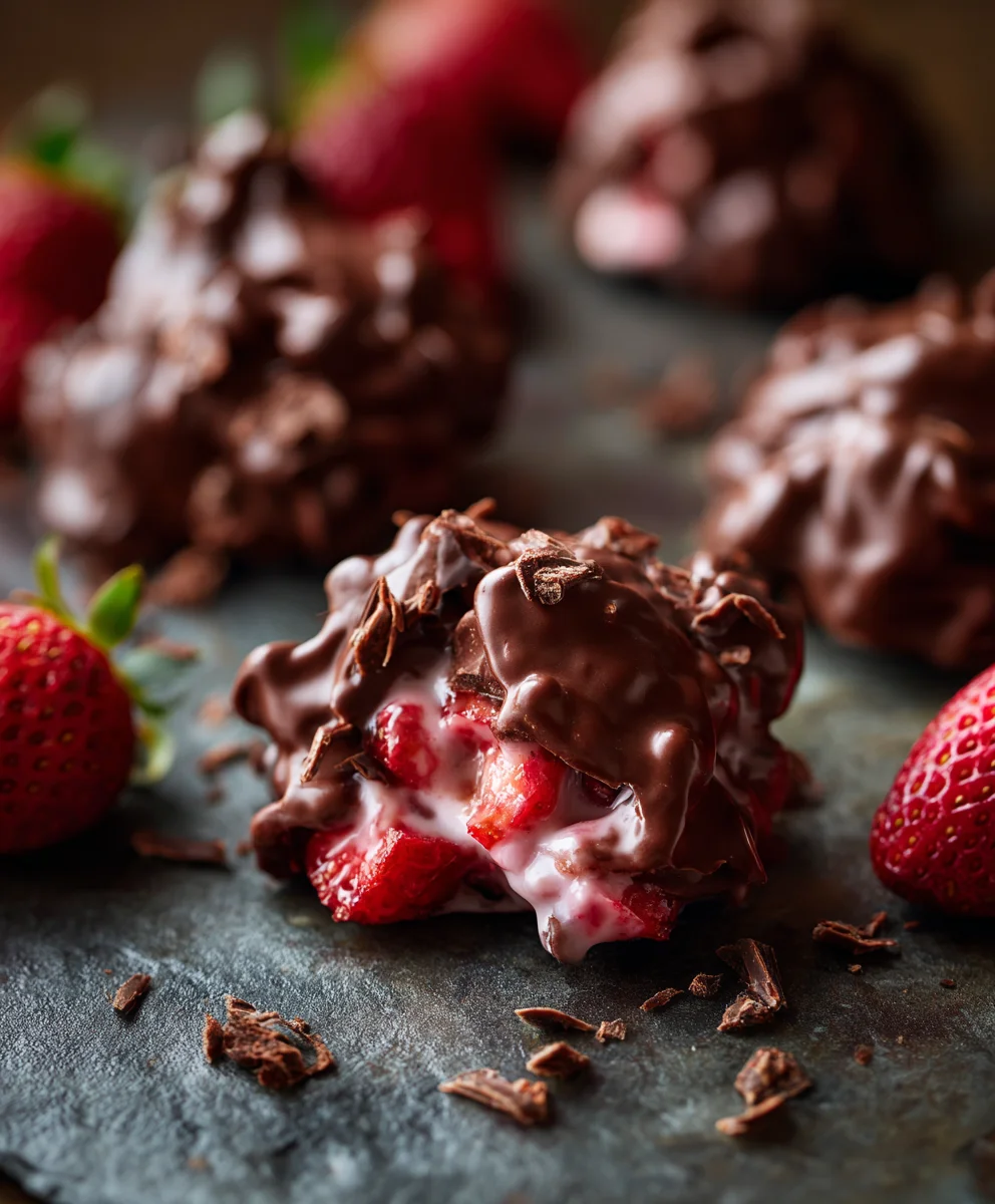 Chocolate Strawberry Yogurt Clusters-Easy Healthy Treat