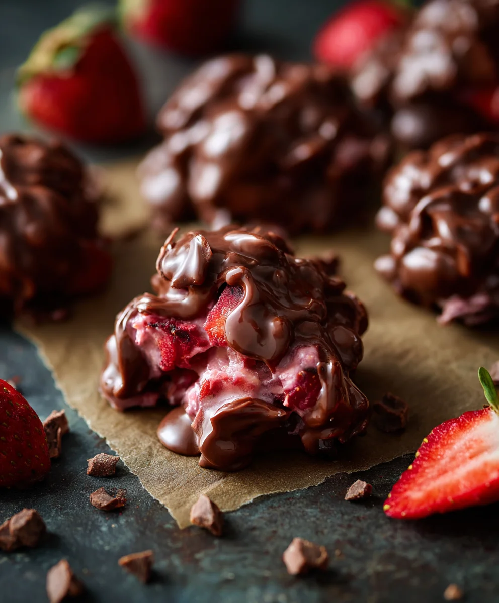 Chocolate Strawberry Yogurt Clusters-Easy Healthy Treat