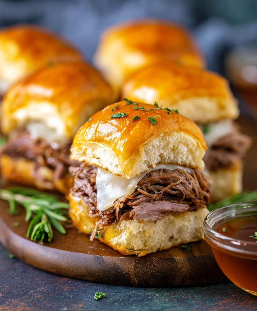 Easy French Dip Sliders-Flavorful Beef Appetizer