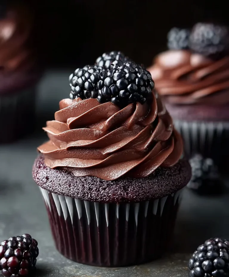 Decadent Dark Chocolate Blackberry Cupcakes Recipe