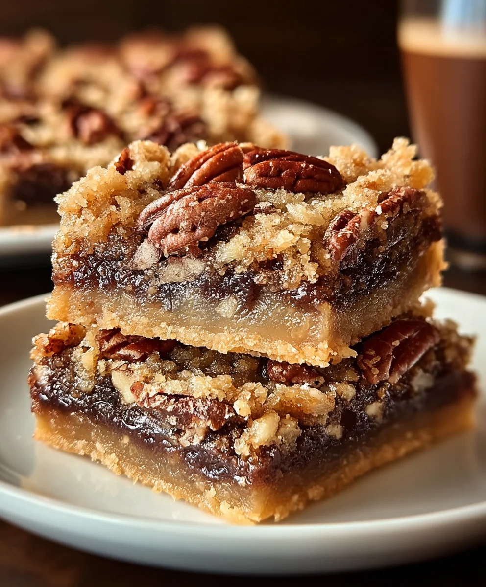 German Chocolate Pecan Pie Bars-Easy Dessert