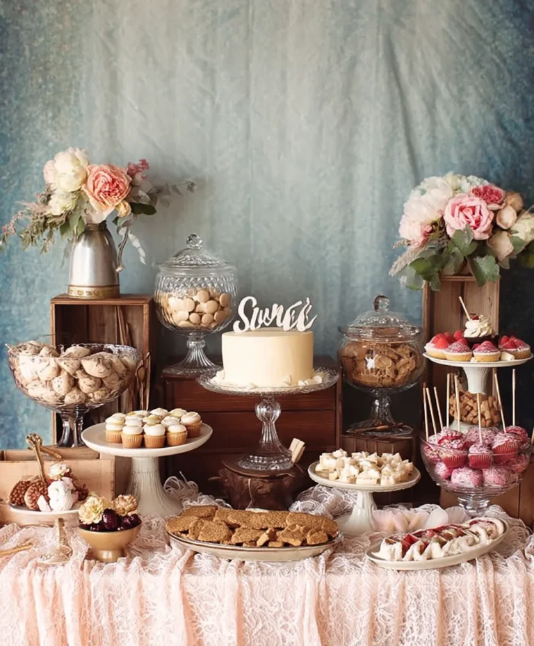 Vintage Wedding Dessert Table Ideas-Sweet Delights