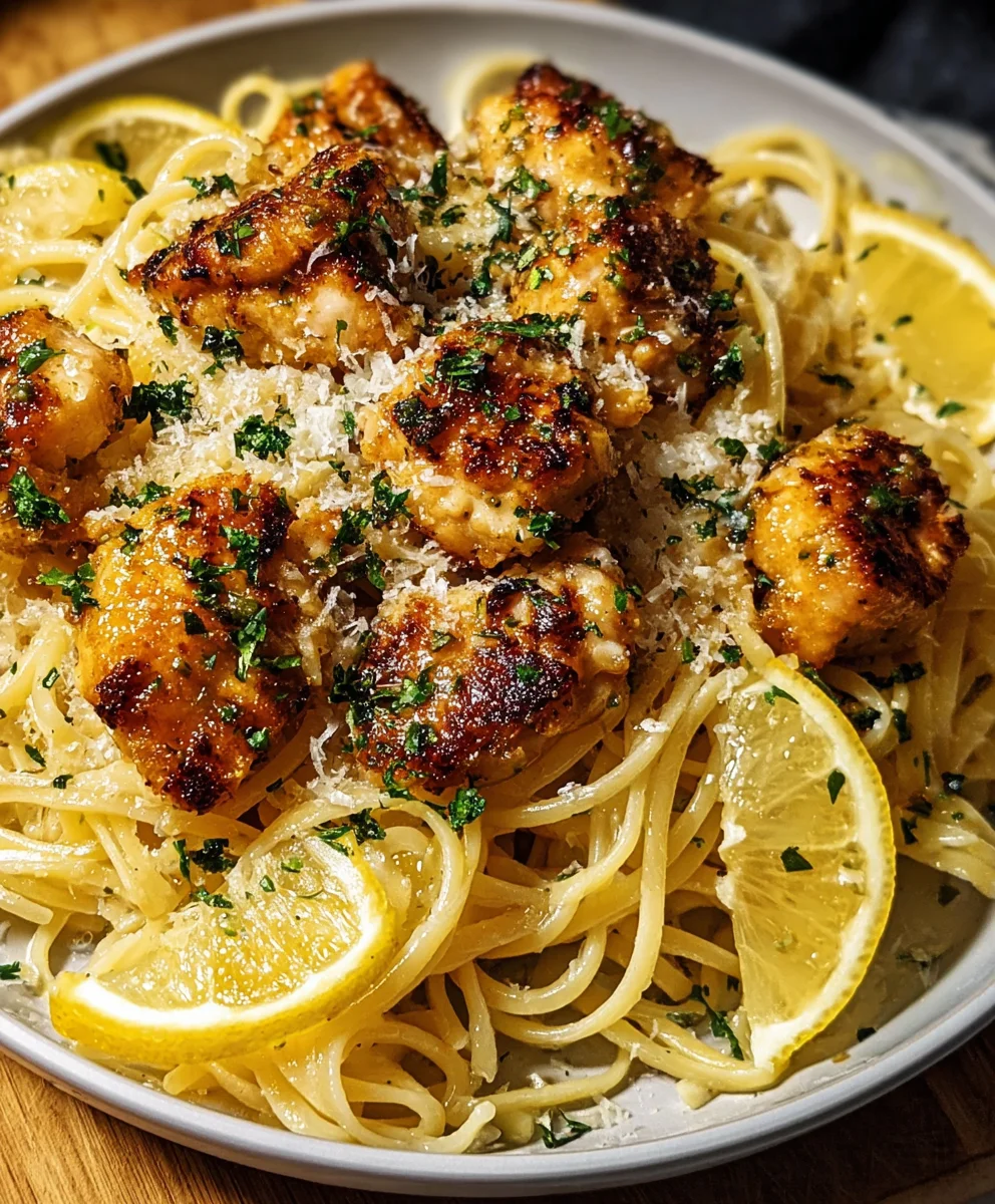 Lemon Garlic Butter Chicken Parmesan Pasta