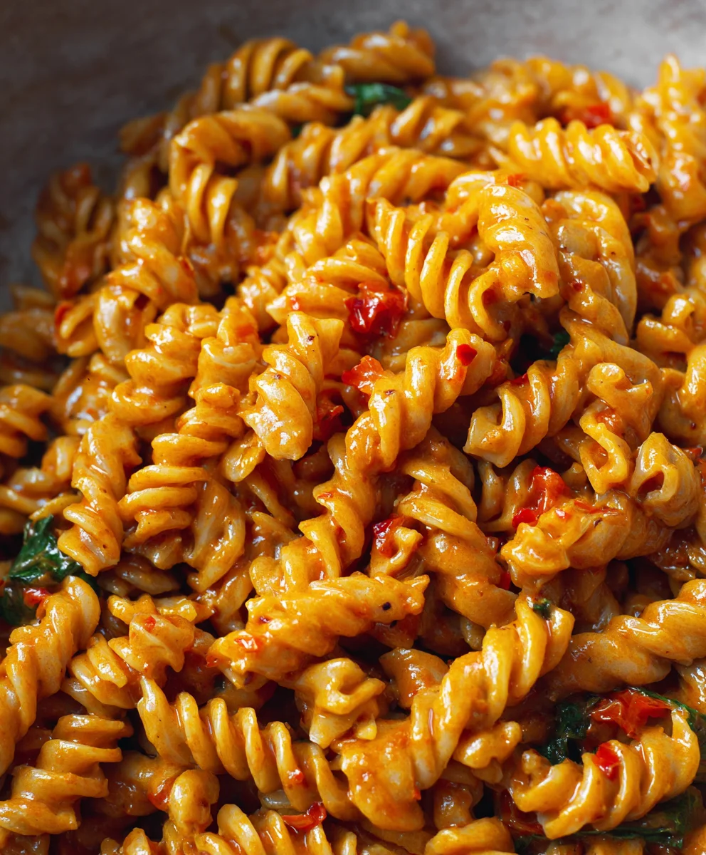 Creamy Vegan Spicy Fusilli-Quick & Easy Recipe
