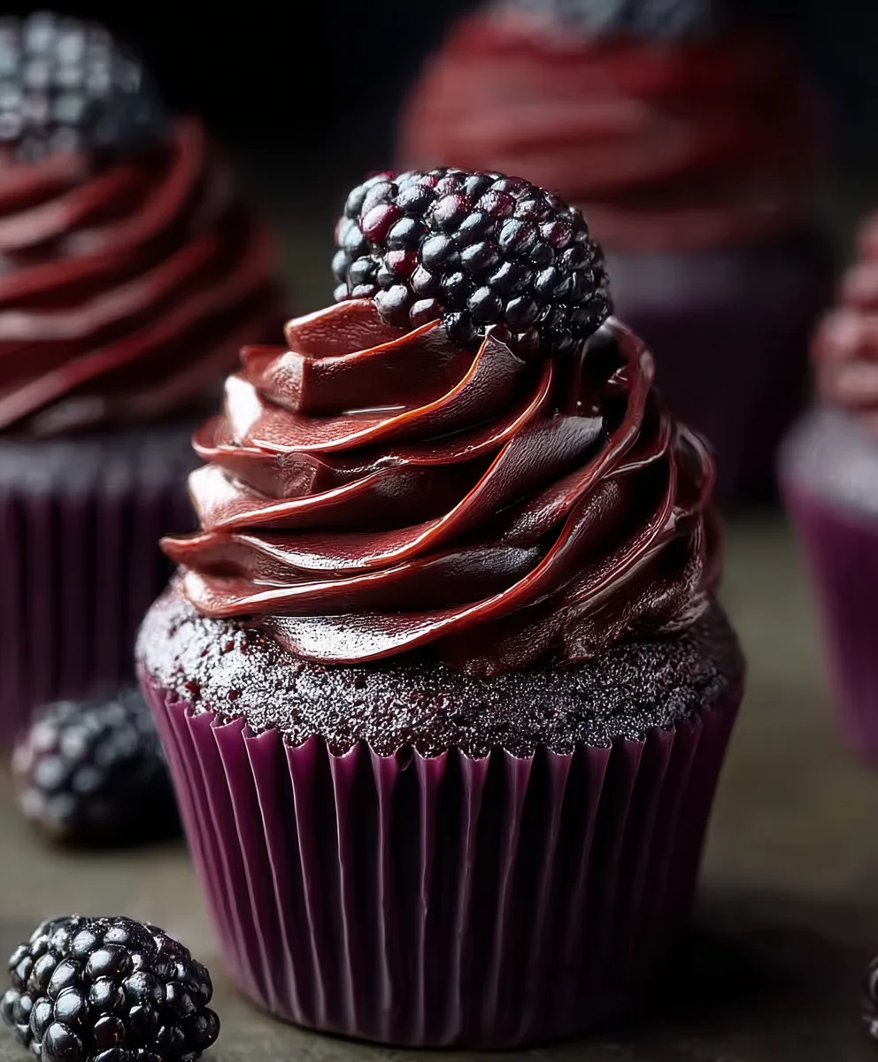 Decadent Dark Chocolate Blackberry Cupcakes Recipe