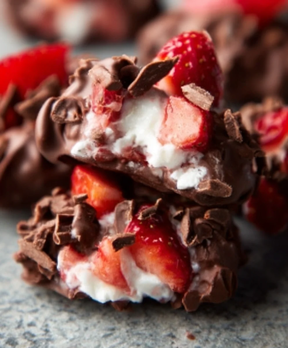 Viral Chocolate Strawberry Yogurt Clusters-Easy Recipe