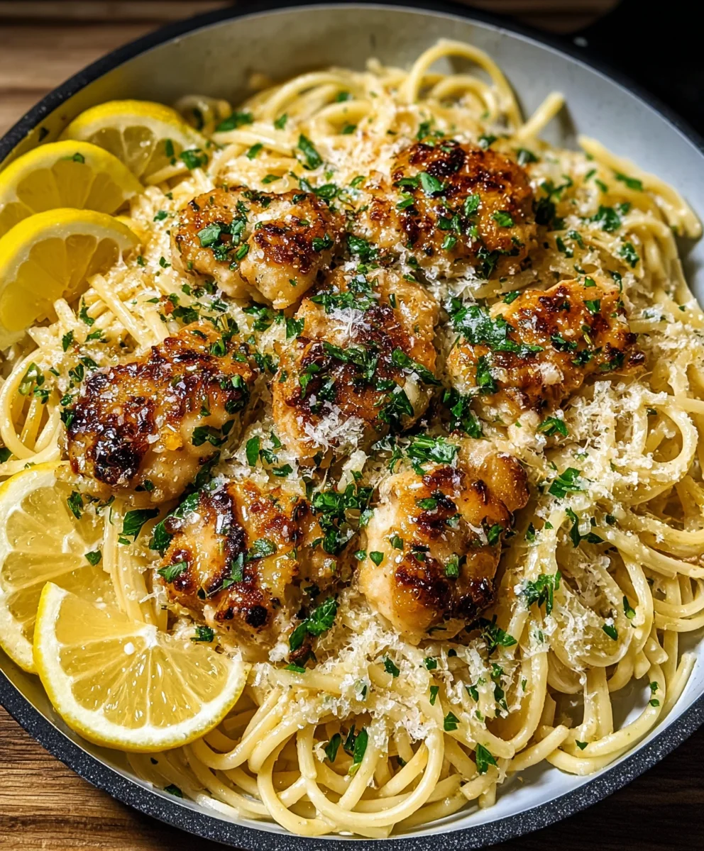 Lemon Garlic Butter Chicken Parmesan Pasta