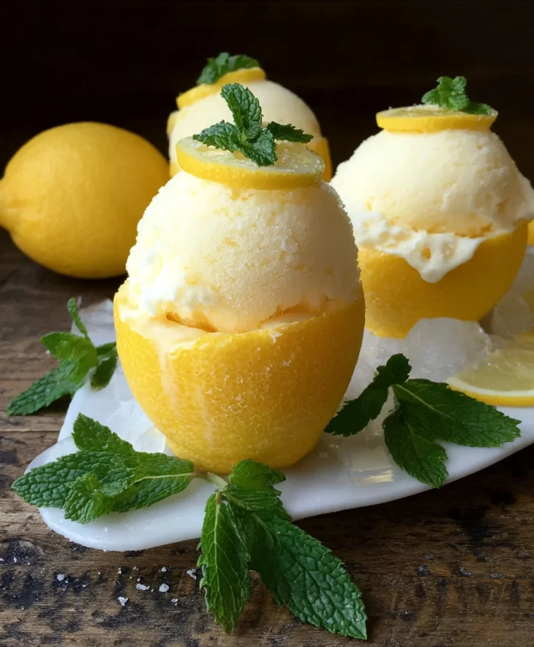 Frozen Lemon Shell Sorbetto- Refreshing Dessert