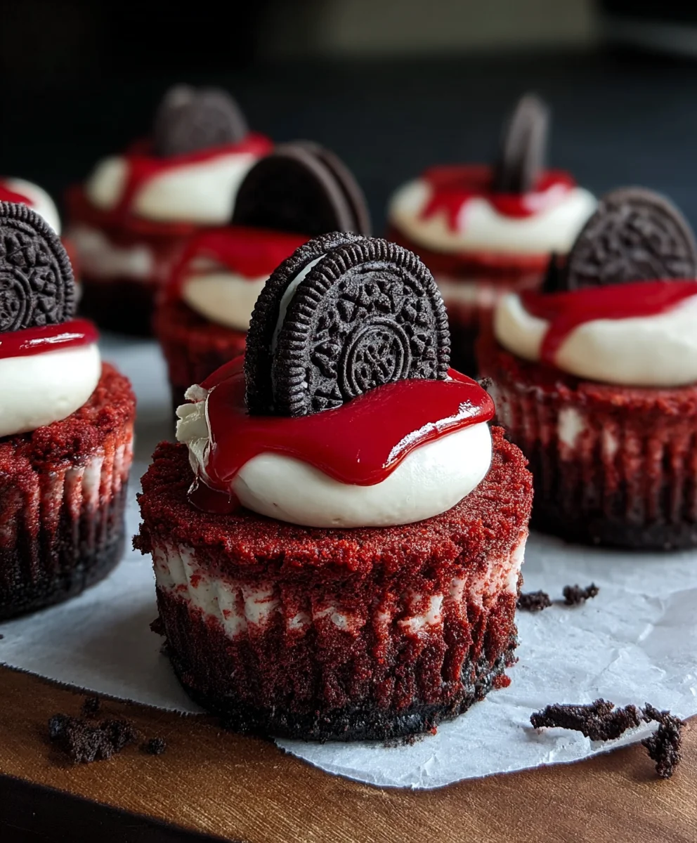 Mini Red Velvet Oreo Cheesecakes-Decadent Bites