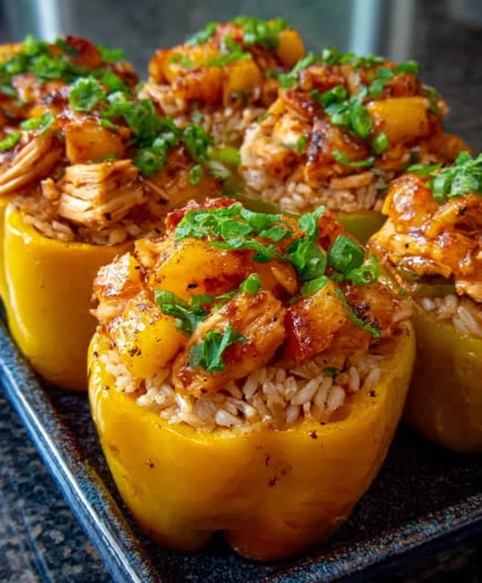 Teriyaki Pineapple Chicken Stuffed Peppers Recipe