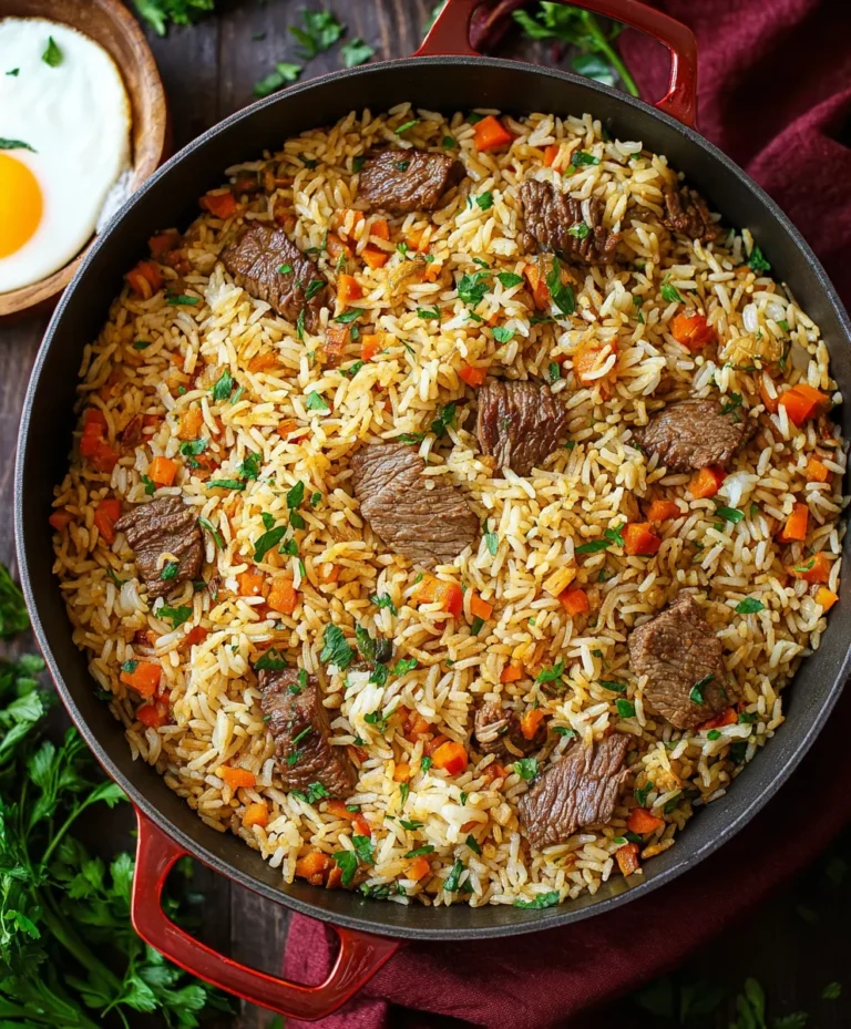 Hearty Beef Rice Plov Recipe- Flavorful Uzbek Dish