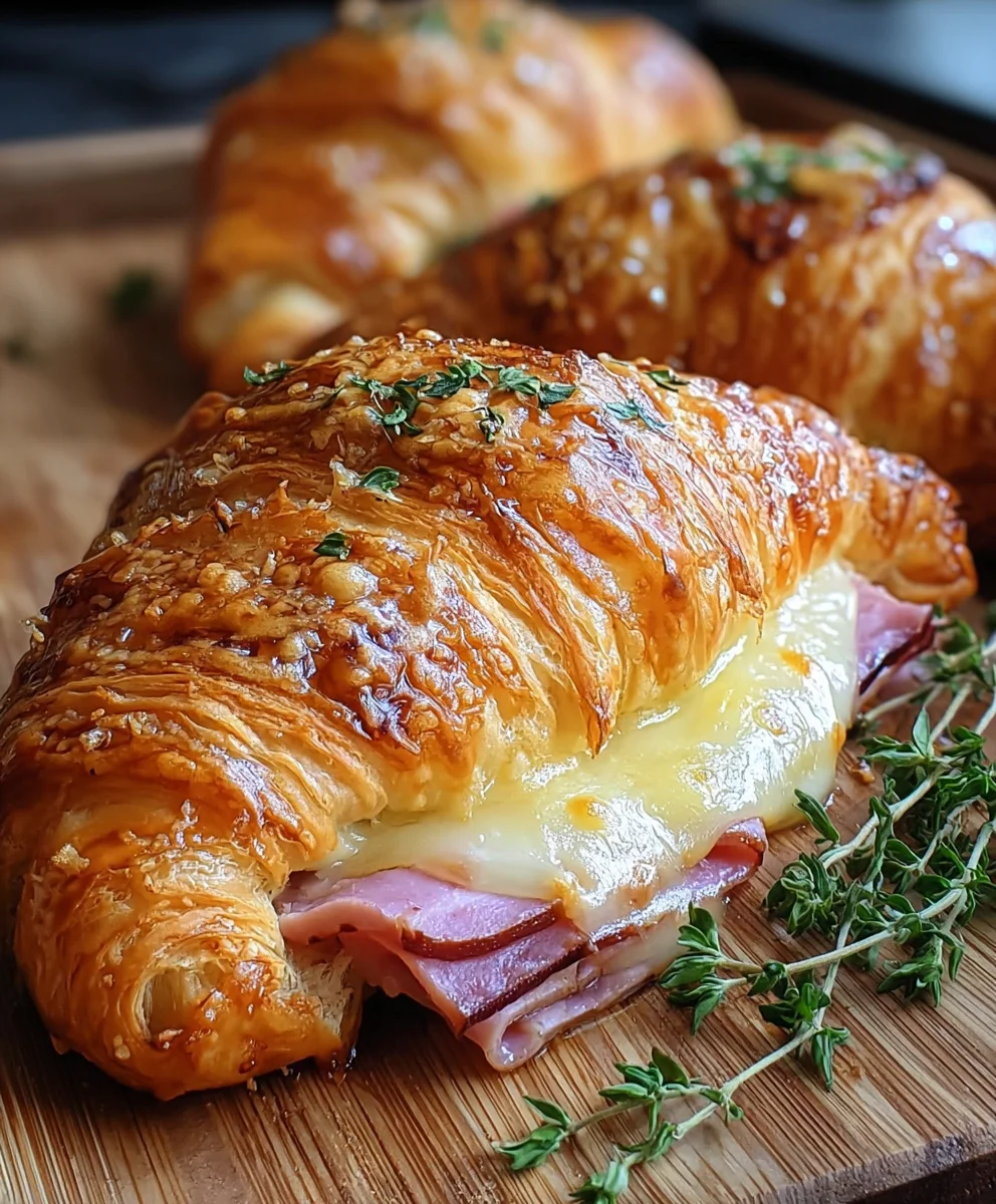 Baked Beef Beef Ham Cheese Croissants- Easy Appetizer