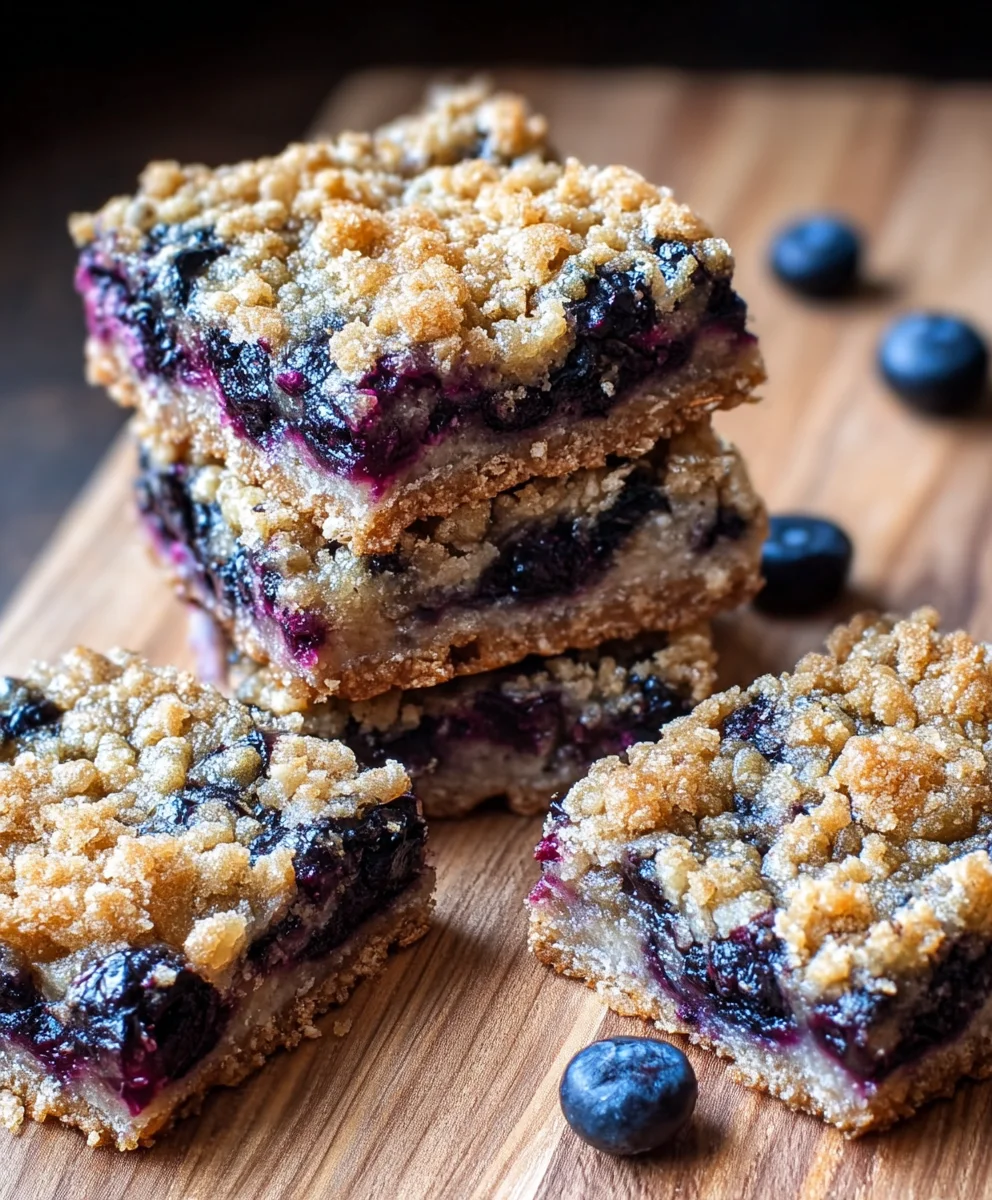 Healthy Blueberry Oatmeal Crum extractble Bars - Easy & Delicious