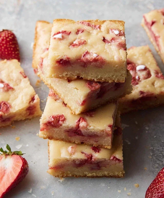 Strawberry Lemon Blondies
