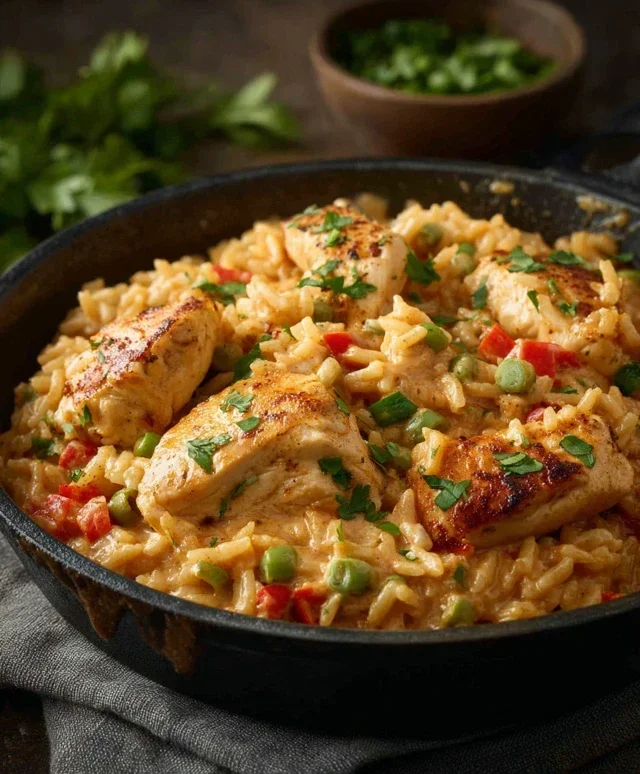 High Protein Creamy Cajun Chicken Rice