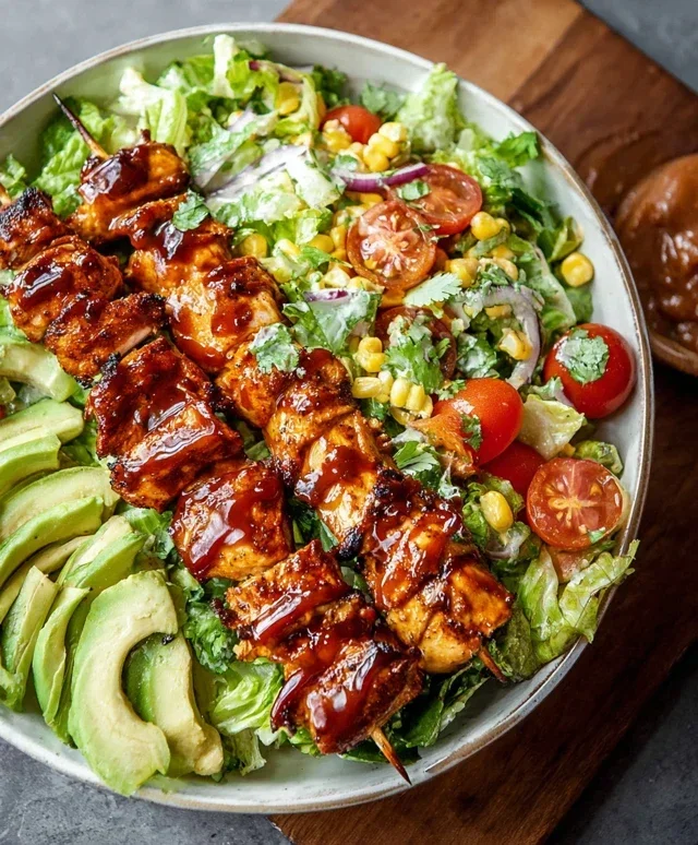 BBQ Chicken Skewer Salad