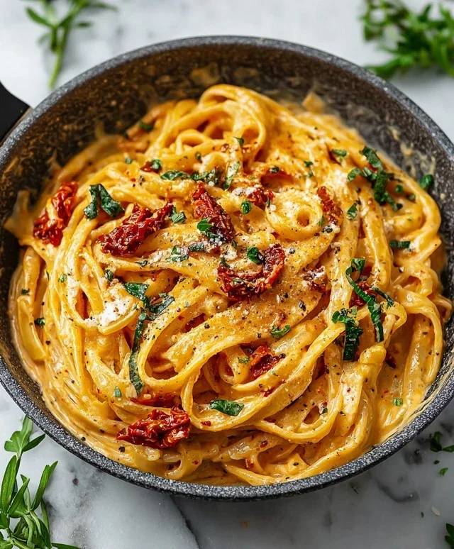 Vegan Creamy Sun Dried Tomato Pasta Recipe