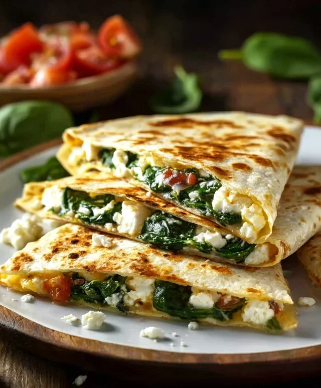 Spinach and Feta Quesadillas