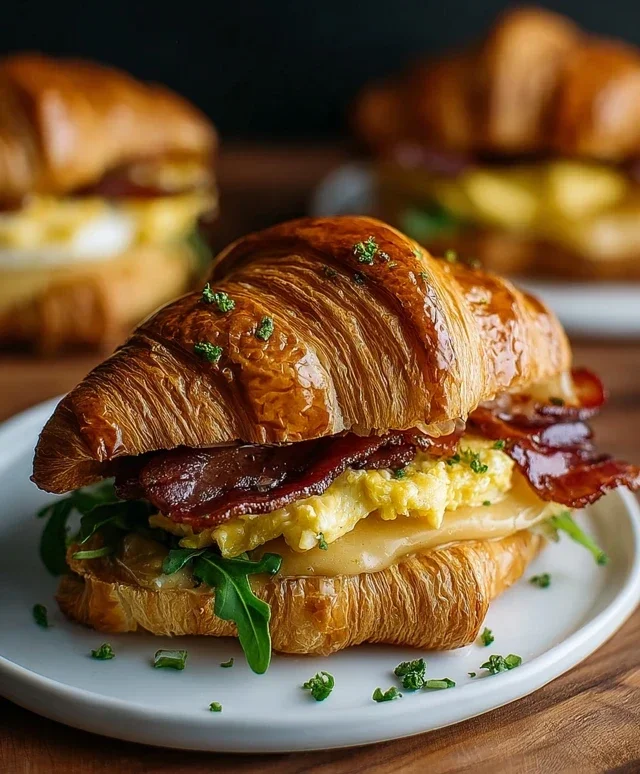 Killer Maple Mustard Croissant Breakfast Sandwiches