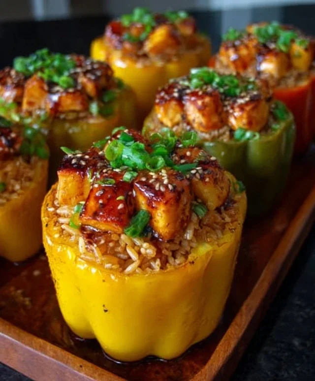 Teriyaki Pineapple Chicken and Rice Stuffed Peppers: A Sweet and Savory Meal